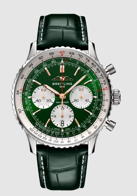 Review Breitling Navitimer B01 Chronograph 43 Steel Replica watch AB01384C1L1P1 - Click Image to Close